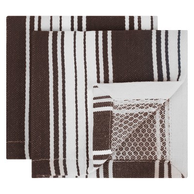 2pk Striped Dish Cloths Gray - MU Kitchen