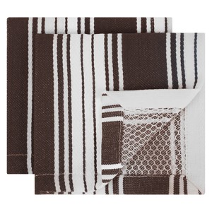 Set of 2 Striped Dish Cloth Gray - Mu Kitchen
