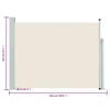 vidaXL Patio Retractable Side Awning 55.1 in.x196.9 in. Cream - 4 of 4