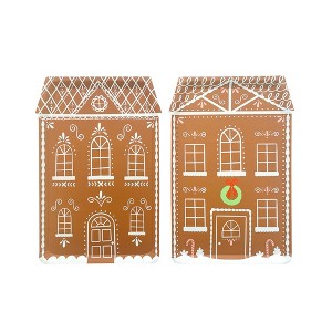 Daydream Society - Light Brown Gingerbread House Plates - Pack of 8 Paper Plates - 1 of 3