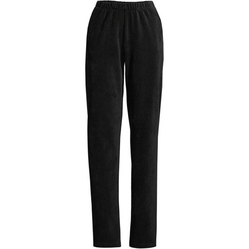 Lands' End Women's Sport Knit High Rise Corduroy Elastic Waist Pants -  Large - Deep Black : Target