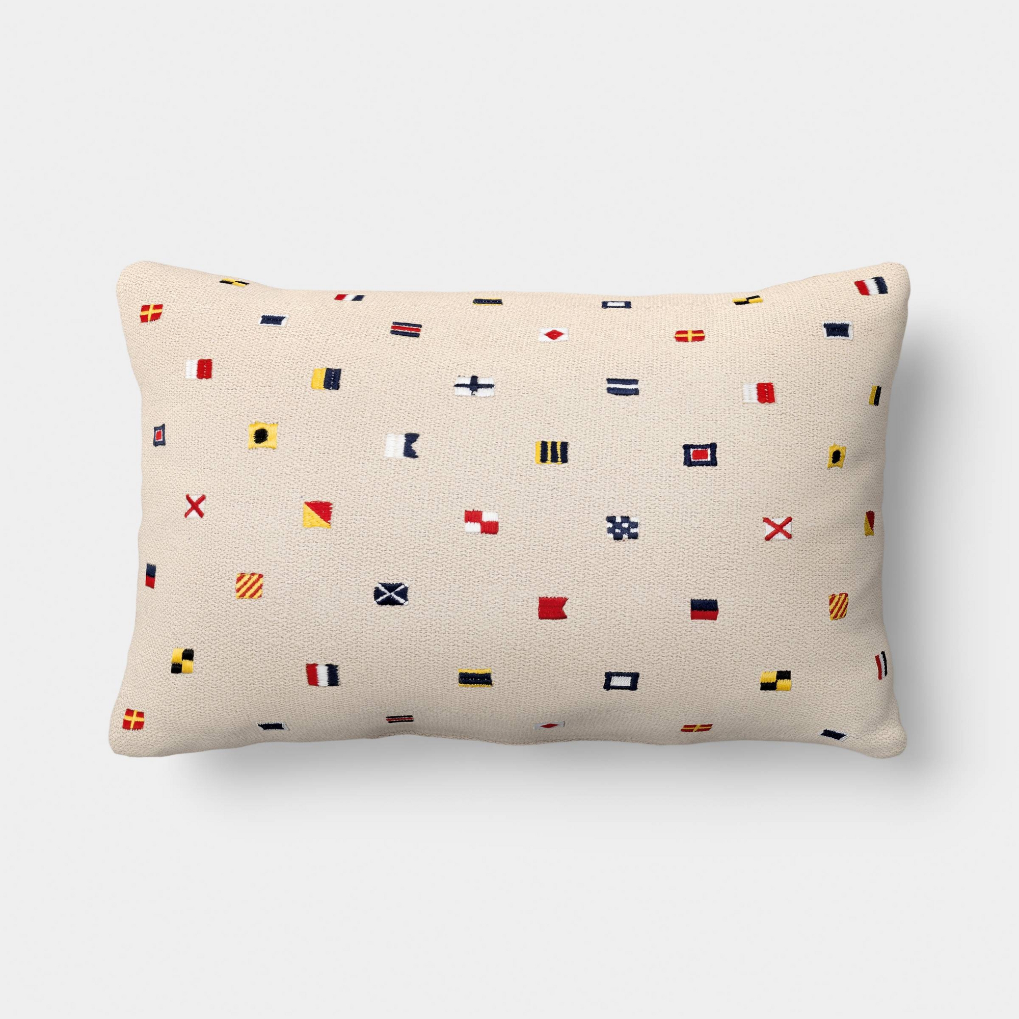 Lumbar Nautical Flags Indoor Throw Pillow Neutral - Room Essentials™