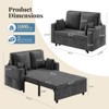Garvee 3 in 1 Pull Out Couch, 56 in Convertible Sleeper Sofa Bed, Loveseat Sofa Couch with Cup Holders & Side Pocket, Toss Pillows - 2 of 4