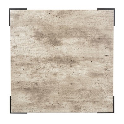 Eli Light Gray Faux Concrete Square Coffee Table