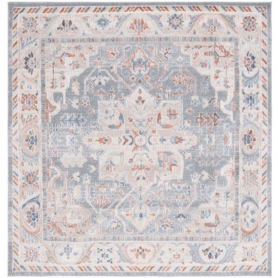 Blair Washable BLR212 Power Loomed Machine Washable Area Rug - Beige/Blue - 6'7"x6'7" - Safavieh.