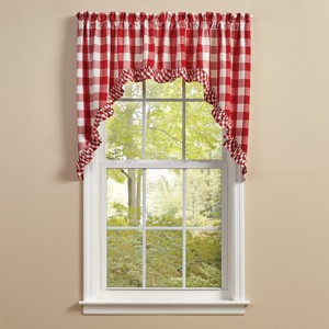 Park Designs Buffalo Check Ruffled Swags - 1 of 3