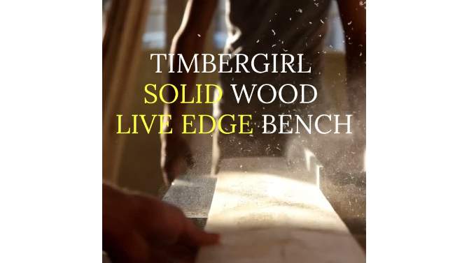 70" Solid Wood Live Edge Bench Brown - Timbergirl, 2 of 6, play video