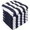 Havana Stripe Patio Cushions Outdoor Chair Pads Thick Fiber Fill Tufted 19" x 19" by Sweet Home Collection® - 3 of 4