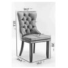 QingMoon Velvet Dining Chairs Set of 2, High-Back Tufted Kitchen Chairs, Modern Accent Chair with Nailhead Trim and Solid Wood Legs for Dining Room - 4 of 4