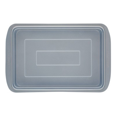 Gray Silicone Non-stick Rectangular Cake Pan with Lid, 9" x 13"