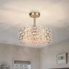 LLHZSY 15" Modern 4-Light Crystal Semi Flush Mount Ceiling Lights Fixture-Gold/Chrome - 2 of 4