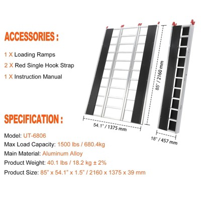 Loading Ramps for Pickup Trucks,ATV Ramp Loading Ramps for Motorcycles, ATV/UTV, Lawn mowers, Tractors
