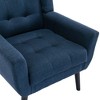 Okak Modern Upholstered Arm Accent Chair With Black Legs,Comfy Lounge Chair for Living Room,Bedroom,Apartment - 3 of 4