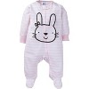 Gerber Baby Girls' Sleep 'N Plays' with Mitten Cuffs, 4-Pack, Bunny - 3 of 4