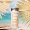 Totalee Gift Salty Tumbler w/ Straw Metal White 18 oz - 2 of 2