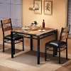 Jojoka Dining Table Set for 2 with Upholstered Chairs,Wood Kitchen Table Chairs Set for Small Space - 2 of 4