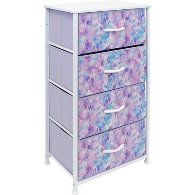 Sorbus 4 Drawers Chest Nightstand - Storage for Closet, Home, College Dorm - Features Steel Frame, Wood Top, & Fabric Bins