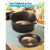 BLACK+DECKER 5-Quart Cast Iron Dutch Oven with 10.25-Inch Skillet Lid, Pre-Seasoned, with Bronze Finish & Polished Interior, Oven & Grill Safe, Bronze - 2 of 4