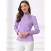 INSPIRE CHIC Women's Elegant Long Sleeve Ruffle Tie Neck Business Work Top - 2 of 4