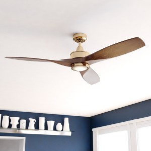 VAXCEL Curtiss 52-in. Contemporary Indoor Outdoor Propeller Ceiling Fan with Wood Blades, Integrated LED Light Kit and Remote - 1 of 4