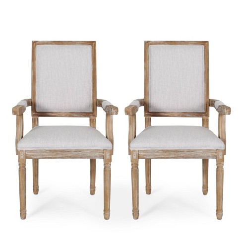 Maye Boucle Chair Set Of 2,upholstered Dining Chair With King Louis Back  And Natural Wood Legs,18 Wide Upholstered Seat And Back-the Pop Maison :  Target