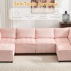 U-Shaped Corduroy Sectional Sofa with Reversible Chaise, Deep Seat & Durable Support - 4 of 4