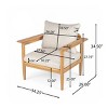 2-Piece Acacia Wood Outdoor Club Chair Set with Beige Cushions and Wide Backrest,Lounge Armchairs for Patio or Garden-The Pop Home - 4 of 4