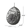 Outdoor PE Rattan Patio Egg Chair Basket with Cushions,All-Weather Patio Seat for Balcony or Backyard – The Pop Home - 2 of 4