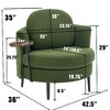 Lyngins Single Sofa Chair with Integrated Side Table Tray & Movable Moon Footstool, Lamb Velvet Fabric Accent Chair with Wraparound Armrests - 3 of 4