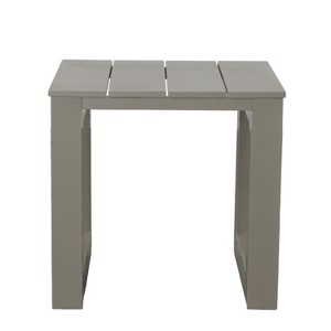 Vynxaria Patio End Tables - Modern Geometric Neutral Tones, 21.5"x21.3"x20.5" Outdoor Accent - 1 of 4