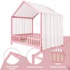 Racxily Montessori Floor Bed with Canopy, Bed Frame for Kids, House Shape Toddler Bed Frame with High Railings, Wood Kids Bed with Roof, Kid Bed - 4 of 4