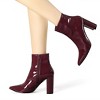 Allegra K Women's Halloween Pointed Toe Zip Chunky Heels Ankle Boots - 2 of 4