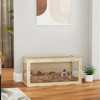 PawHut Hamster Cage, Small Animal Cage with Easy View Acrylic Panels, Air Vents & Openable Roof for Dwarf, Gerbil, Guinea Pig, 39" x 20" x 18.5", Oak - 2 of 4