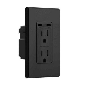 ELEGRP USB Outlets Receptacles, 65W Dual USB C Wall Outlet, Power Delivery 15 Amp Tamper Resistant Electrical Outlet, Wall Plate Included, UL Listed - 1 of 1