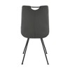 Contemporary Dining Chair in Gray Powder Coated Finish and Pewter Fabric - Set of 2 - 3 of 4