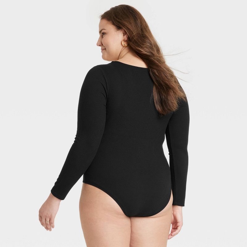 Women's Slim Fit Long Sleeve Bodysuit - A New Day™, 3 of 9