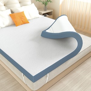 ZACHVO 3-Inch Dual-Layer Gel Memory Foam Mattress Topper with Adjustable Firmness & Cooling Cover-Queen Size - 1 of 4