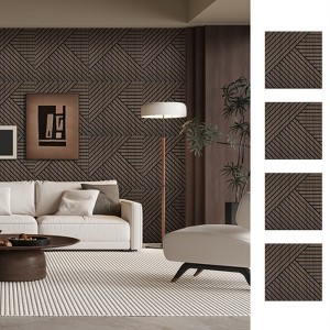 UNISOAR Wood Acoustic Wall Panels-Self-Adhesive 3D Wood Slat Wall Panel-Sound Absorbing Panels for Noise Reducing-Feature Wall Decor for Home & Office - 1 of 4