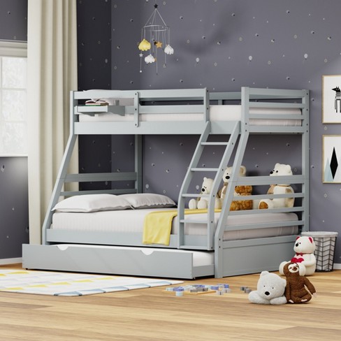 Glenwillow Home Plana Solid Wood Twin Over Full Bunk Bed, Hanging ...