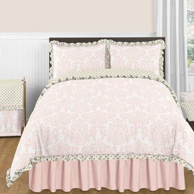 Blush Pink Cotton Queen Bed Skirt for Girls