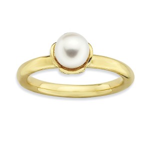 Sterling Silver Stack Expressions White FW Cultured Pearl Ring