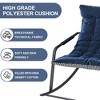 Gulches Blue AllSeason Rocking Chair, Metal Frame Lounge Recliner with Cushions, Armrests & Storage, Ergonomic Design for Indoor/Outdoor Use - 3 of 4