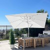 PURPLE LEAF  Patio Umbrella White Cantilever Offset Umbrella Rectangle Outdoor Umbrella with 360-degree Rotation - 2 of 4