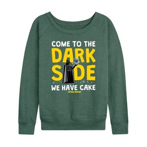 Women's - Star Wars - Come To The Dark Side Lightweight French Terry Wide Neck Long Sleeve Shirt - 1 of 4