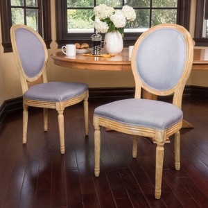 GDFStudio Karter French Country Upholstered Dining Chairs (Set of 2) - 1 of 4