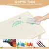 Whizmax Kids Table & 6 Chairs Set - Adjustable Height Toddler Table with Storage Box, Graffiti Top & Non-Slip Legs for Ages 2-10 (Daycare/Home) - 2 of 4