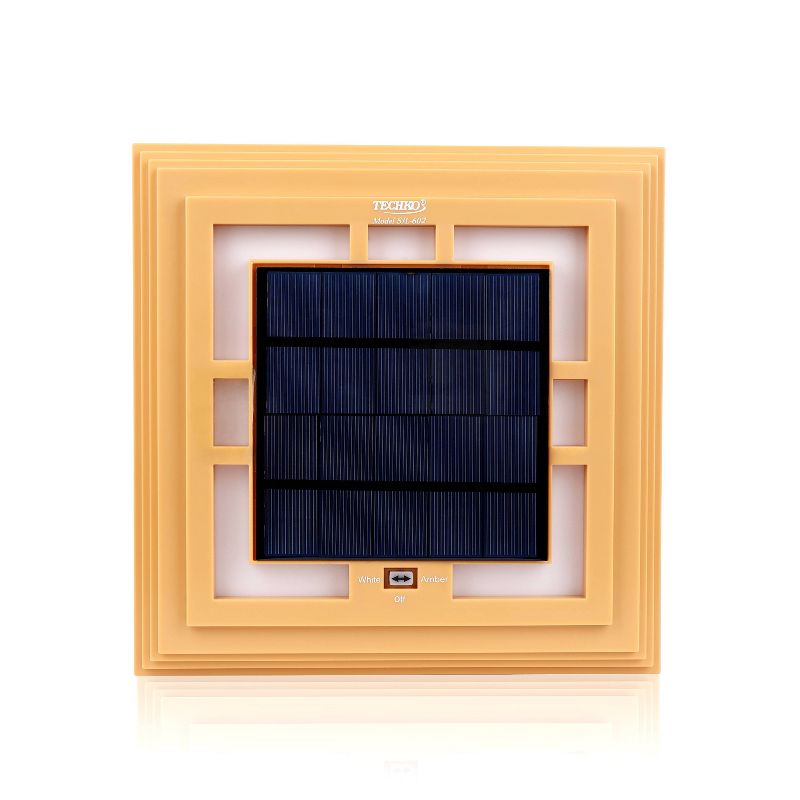 Solar LED Zen Outdoor Lantern with Amber/White Light - Techko Maid, 6 of 12