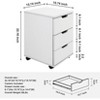 FONTOI File Cabinets, 3 Drawer Vertical Rolling Wood Mobile File Cabinets with Casters for Home Office, Ideal Under Desk, White, 15.74"*15.74"*22.16" - 2 of 4