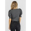 Women's U-NECK PLEATED PUFF TOP - 2.7 AUGUST APPAREL - 4 of 4