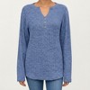 Anna-Kaci Women's Long Sleeve Ribbed Knit Top with Button Front Detail and Curved Hem - 3 of 4